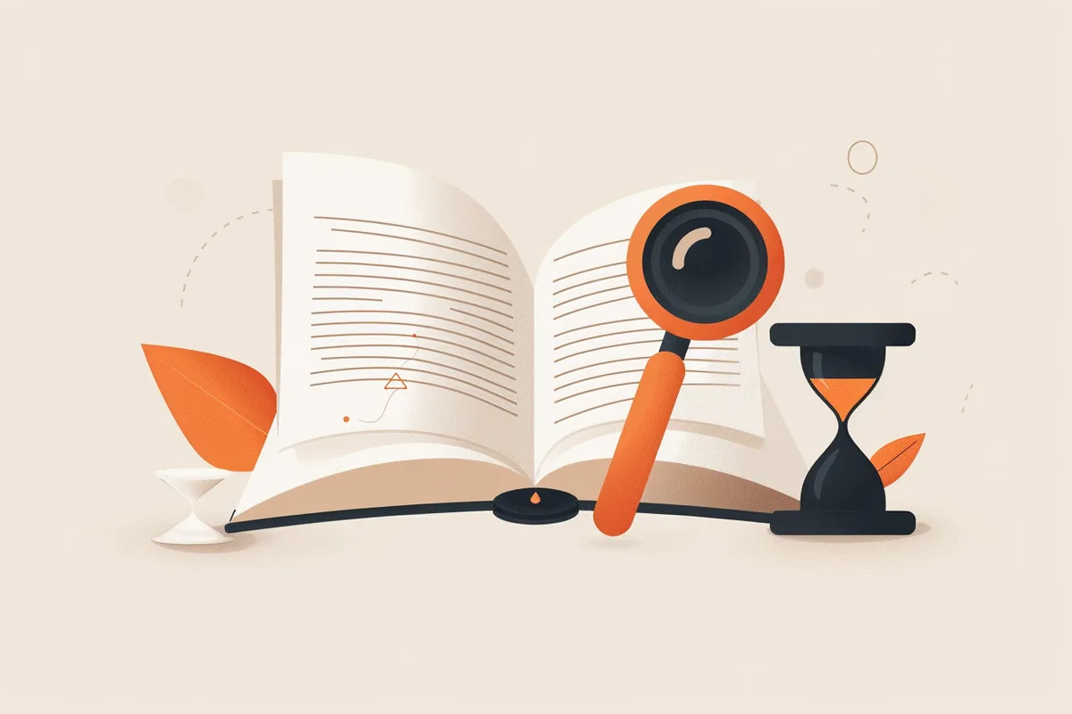 Illustration zum Thema Textverständnis im MedAT: Strategie und Zeitmanagement