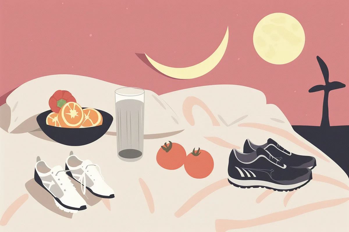 Illustration zum Thema Schlaf, Ernährung & Leistung am Testtag